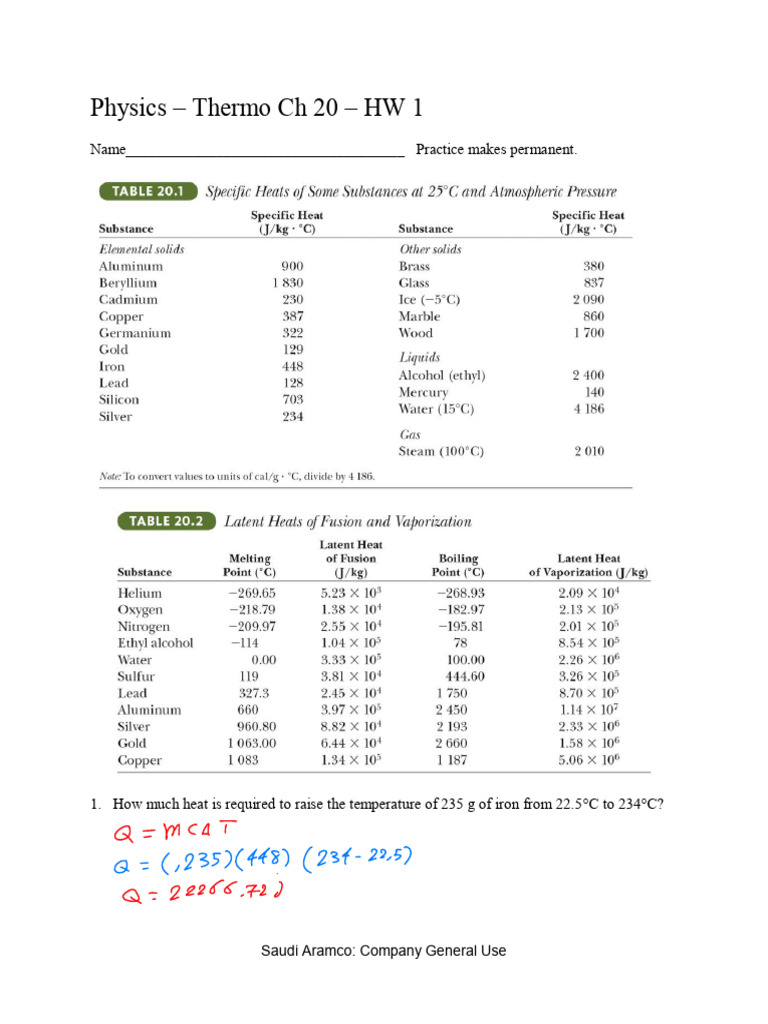 Hw 1 | PDF | Thermodynamics | Physical Quantities