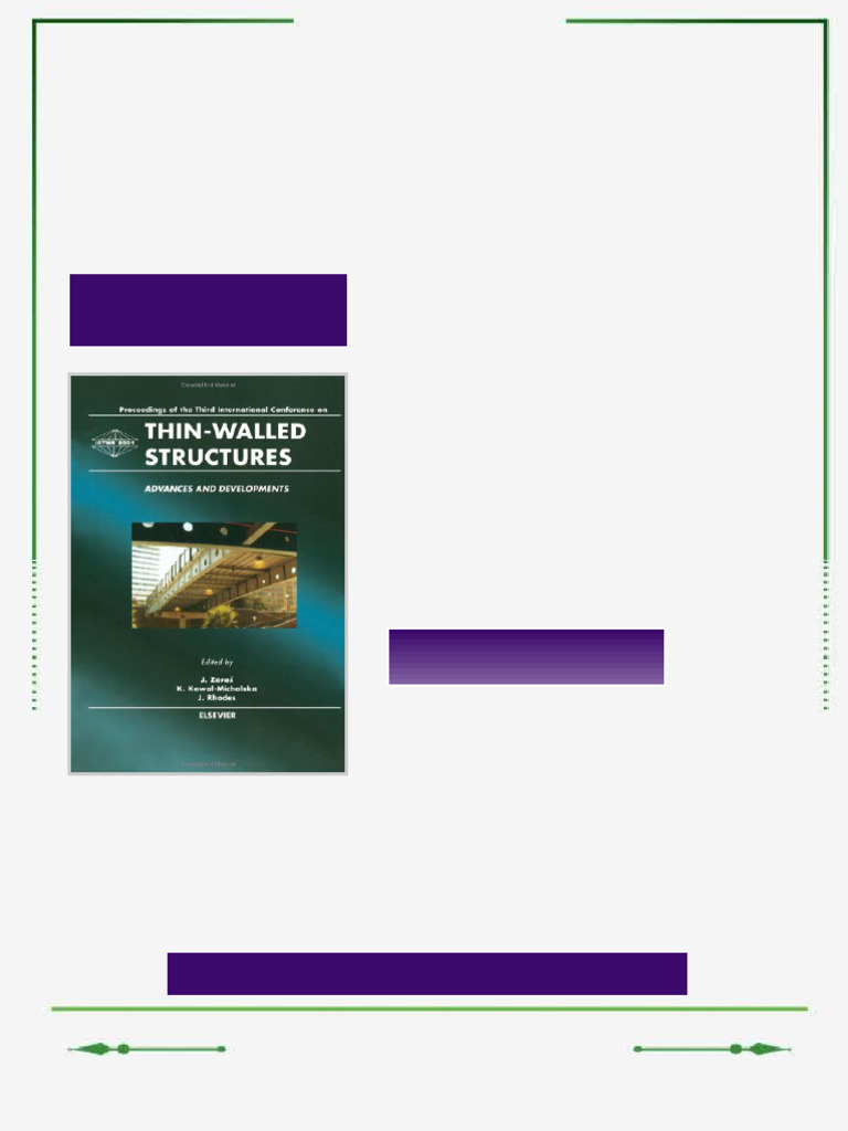 Thin Walled Structures Advances and Developments 1st Edition J. Zaras ...