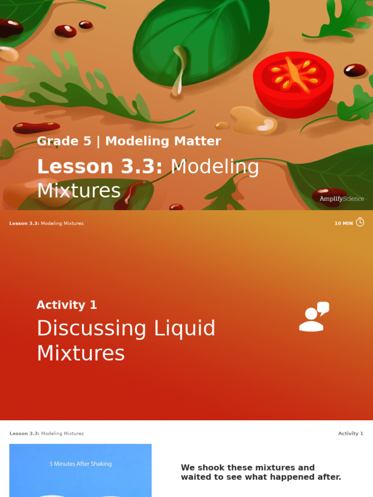 MM Resource Classroom Slides Lesson 3-3 | PDF | Mixture | Liquids