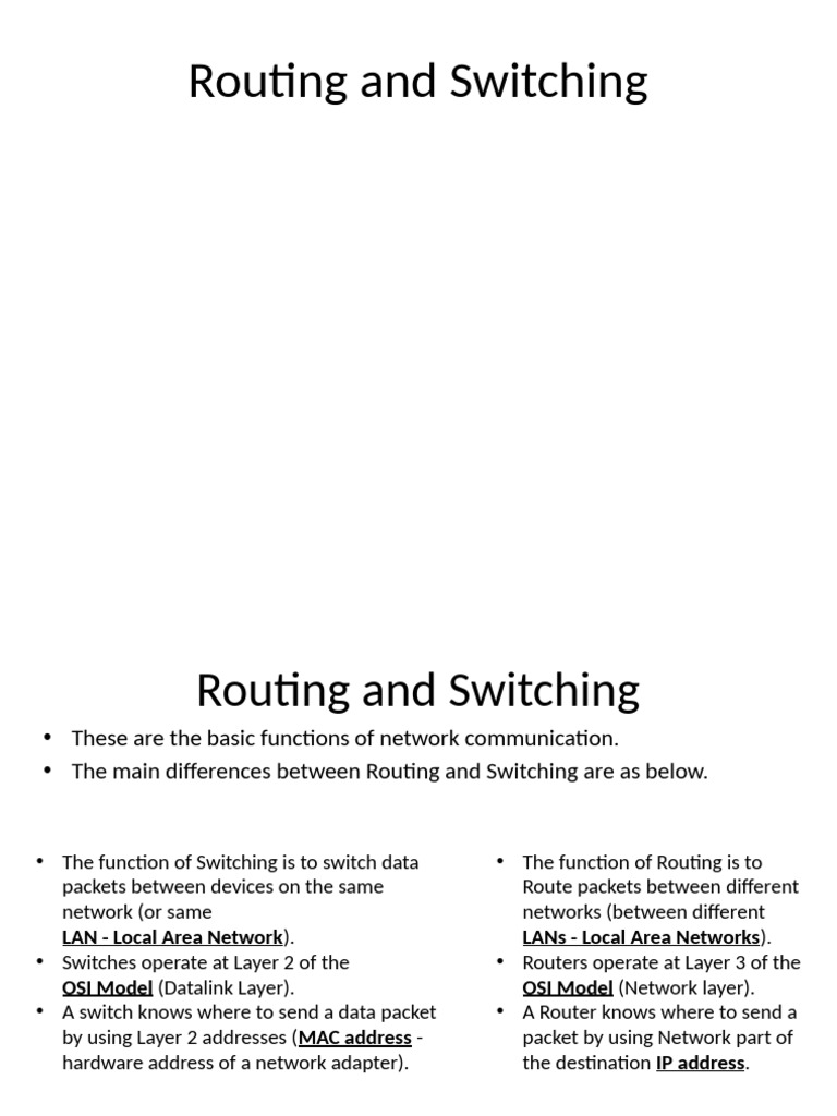 Routing vs Switching: Key Differences | PDF | Computer Network ...