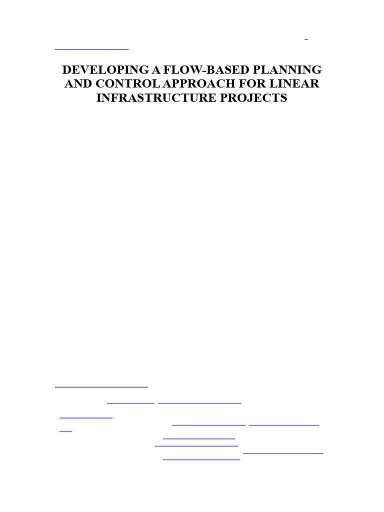 Flow-Based Planning for Infrastructure Projects | PDF | Lean Manufacturing