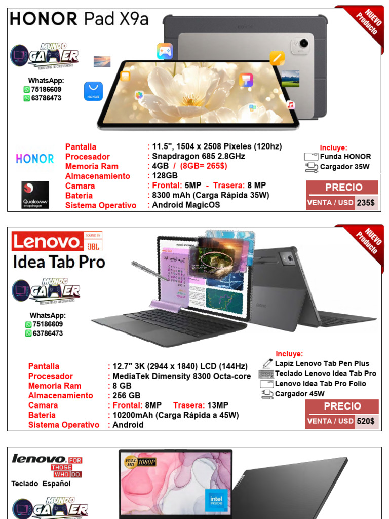 LAPTOPS Teclado Español Actualizado 20nov | PDF | Unidad de estado ...