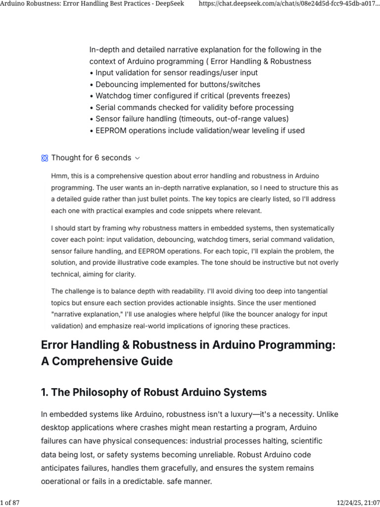 Arduino Error Handling & Robustness Guide | PDF | Switch | Computing