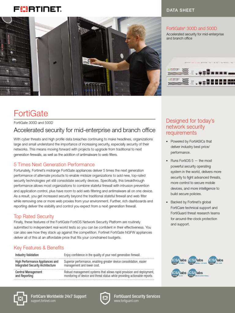 FortiGate 300D & 500D: Next-Gen Security | PDF | Computer Network ...