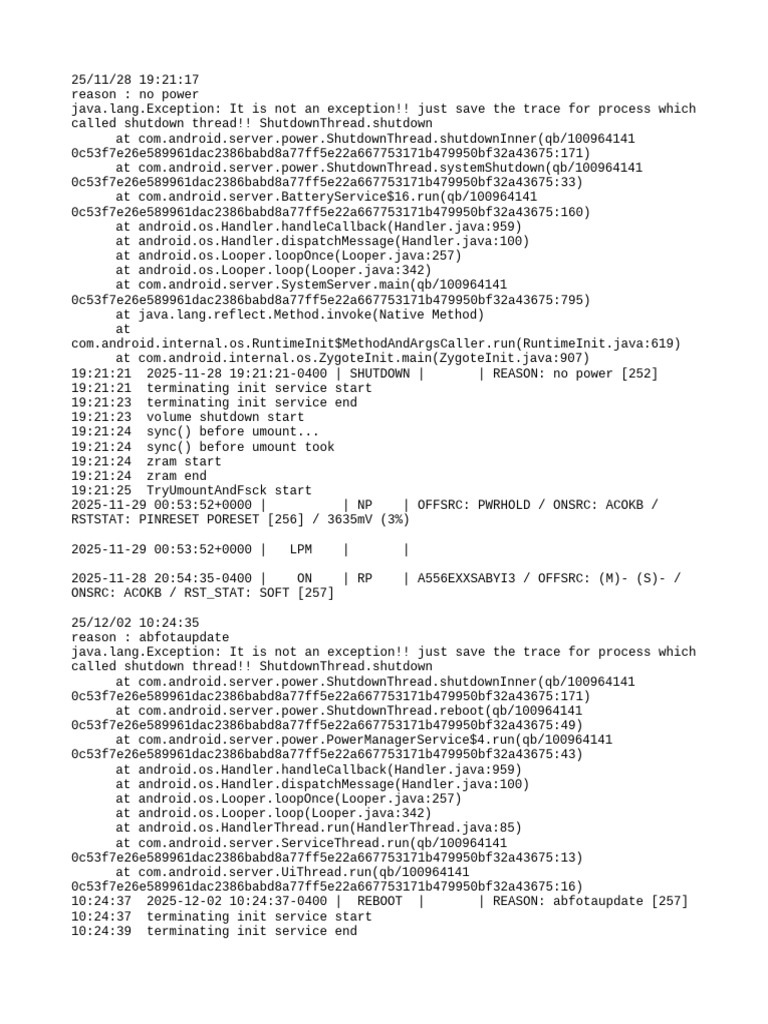 Android Shutdown and Reboot Logs | PDF | Embedded Linux Distributions ...