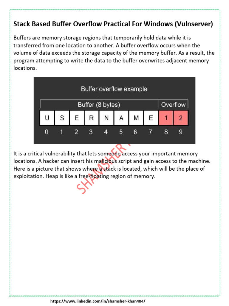 Stack Buffer Overflow Exploitation Guide | PDF | Pointer (Computer ...