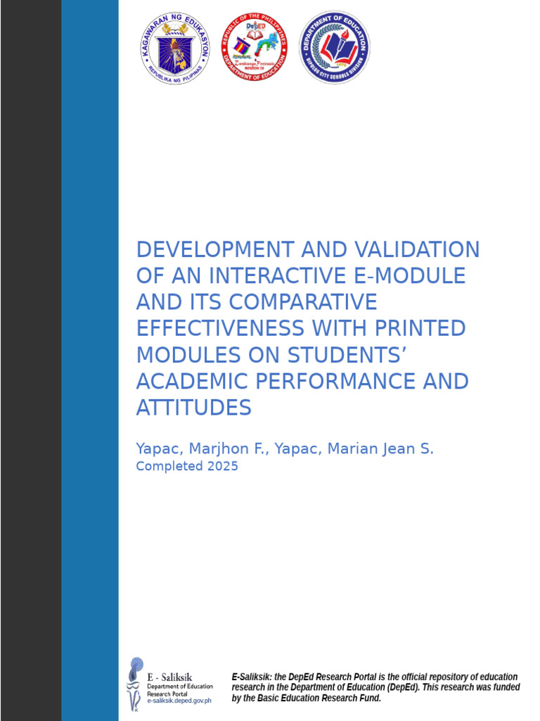 Interactive E-Module Impact on Learning | PDF | Educational Technology ...