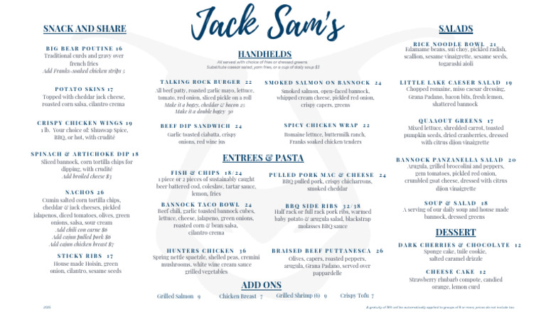 Menu Highlights: Entrees & Snacks | PDF | Salad | French Fries