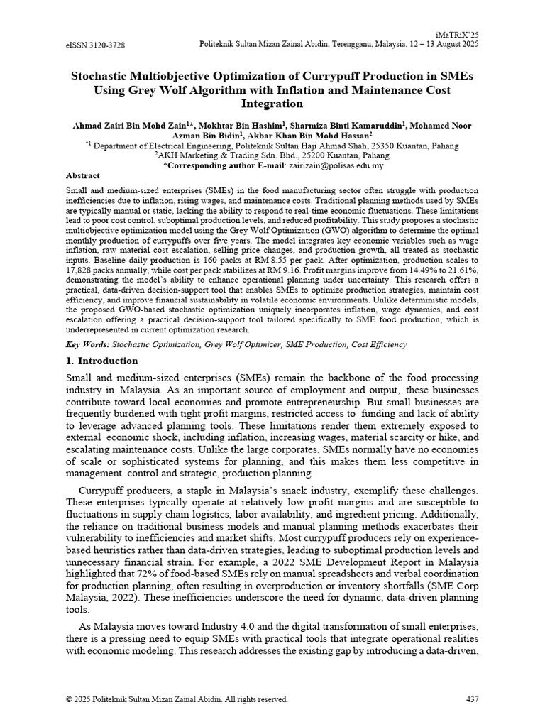 Stochastic Multiobjective Optimization of Currypuff Production in SMEs ...