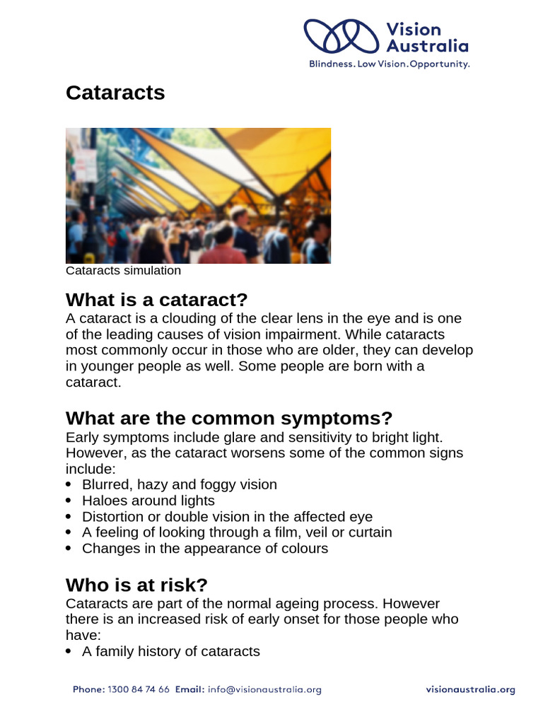 Understanding Cataracts: Symptoms & Treatment | PDF