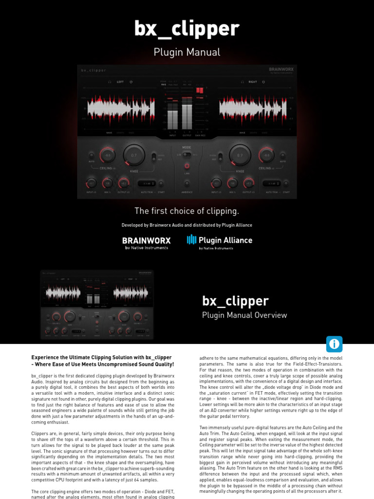 bx_clipper Plugin Manual Overview | PDF | Distortion | Amplifier