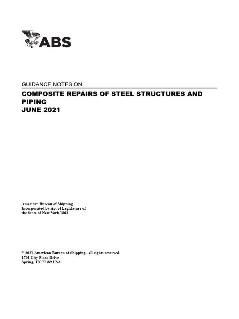 ABS Guidance Notes On Composite Repairs of Steel Structures June 2021 ...