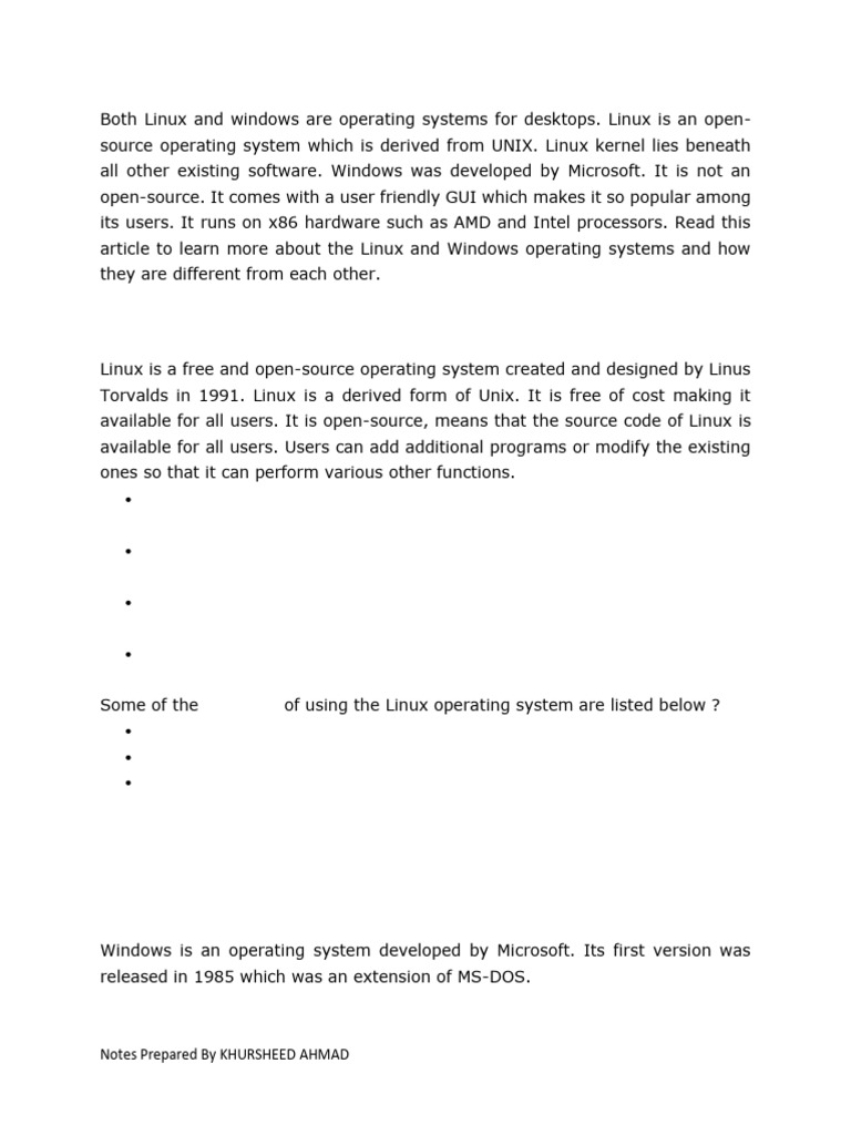 Linux vs Windows: Key Differences Explained | PDF | Linux | Microsoft ...