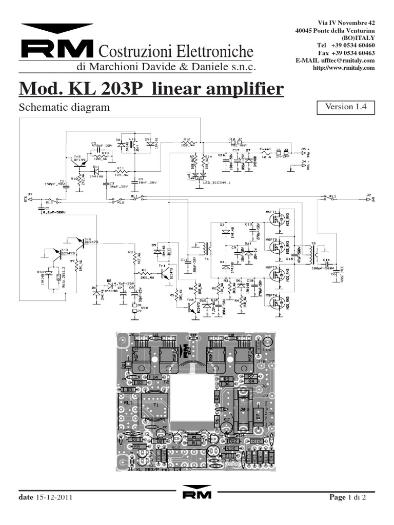 KL 203P Linear Amplifier Schematic | PDF | Electrical Engineering ...