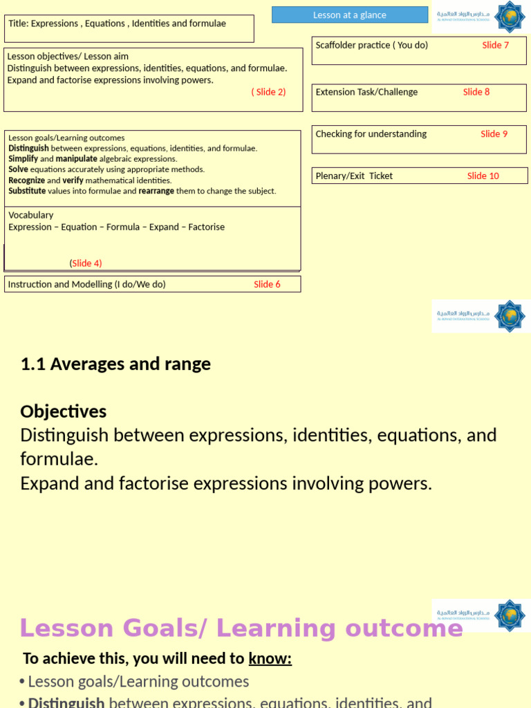 Lesson+5 4+ | PDF | Equations | Formula