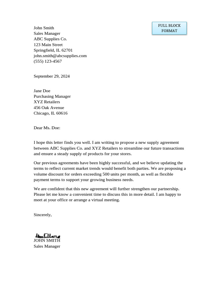 Supply Agreement Proposal for Retailers | PDF | Business