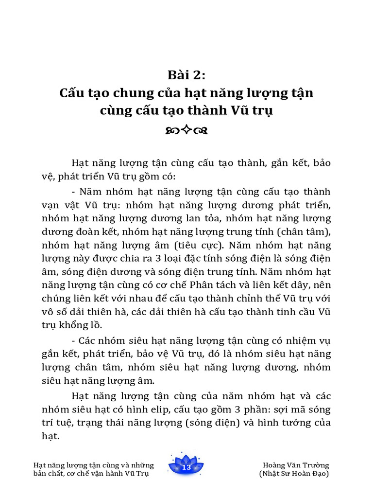 Cau Tao Chung Cua Hat Nang Luong Tan Cung Cau Tao Thanh Vu | PDF