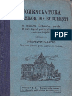 Nomenclatura Strazilor Din Bucuresti 1928