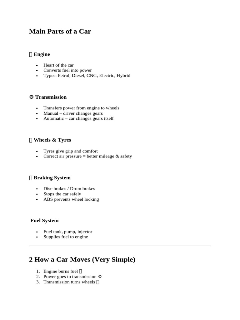 Essential Car Components Explained | PDF | Internal Combustion Engine ...