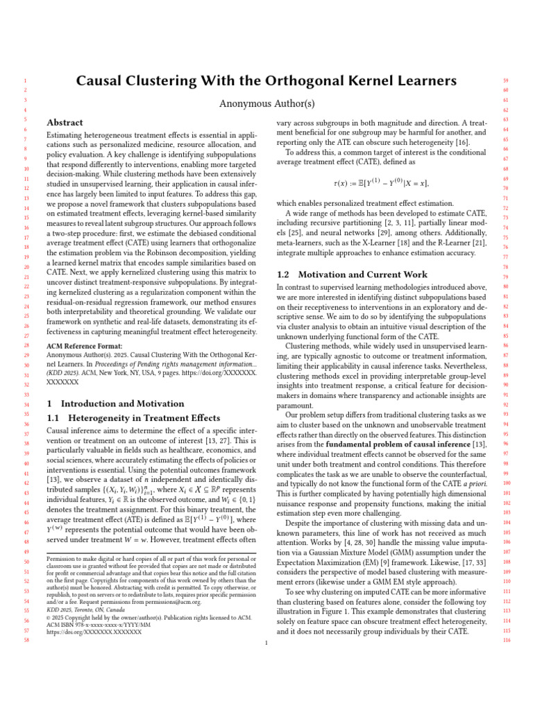 Causal Clustering with Kernel Learners | PDF | Statistical Theory ...