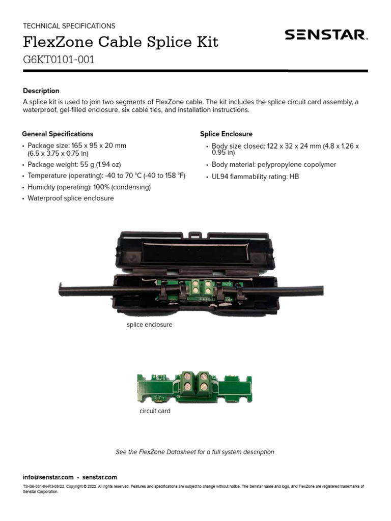 FlexZone Cable Splice Kit Specs | PDF