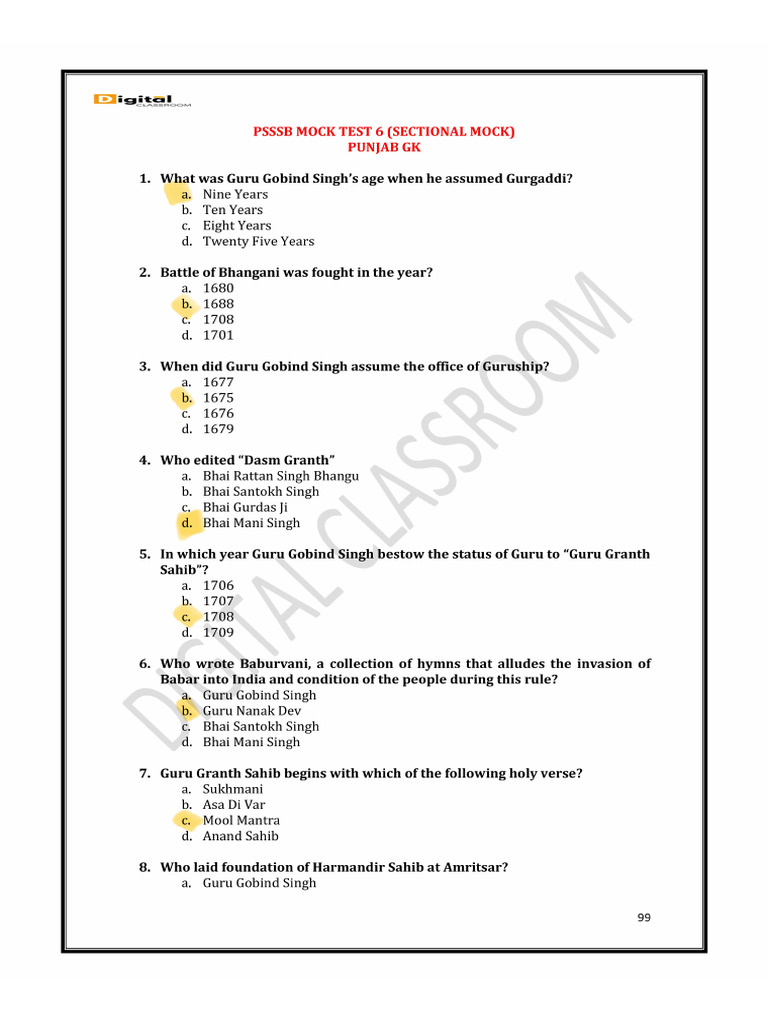Mock Test 6 | PDF