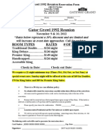 Gator Growl 1992 Reunion Reservation Form