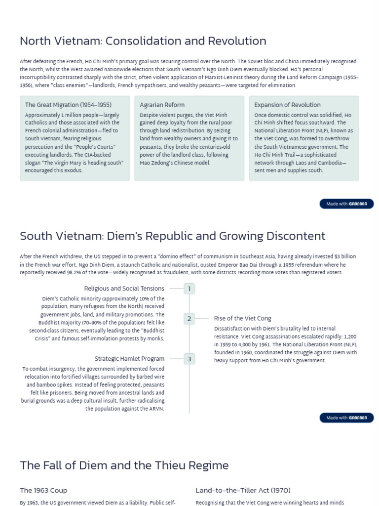 Vietnam War: Key Events and Outcomes | PDF | Ngo Dinh Diem | North Vietnam