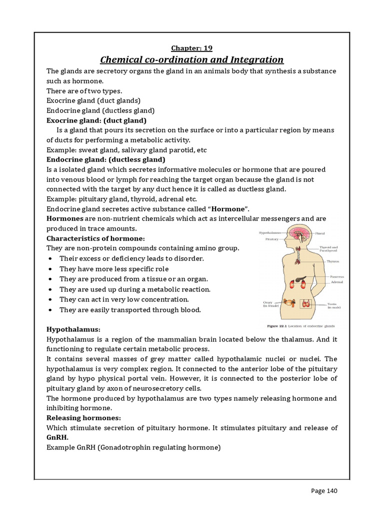 Glands and Hormones in Animal Physiology | PDF | Pituitary Gland ...