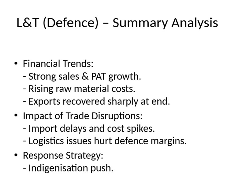 L&T Defence Financial Trends & Strategy | PDF