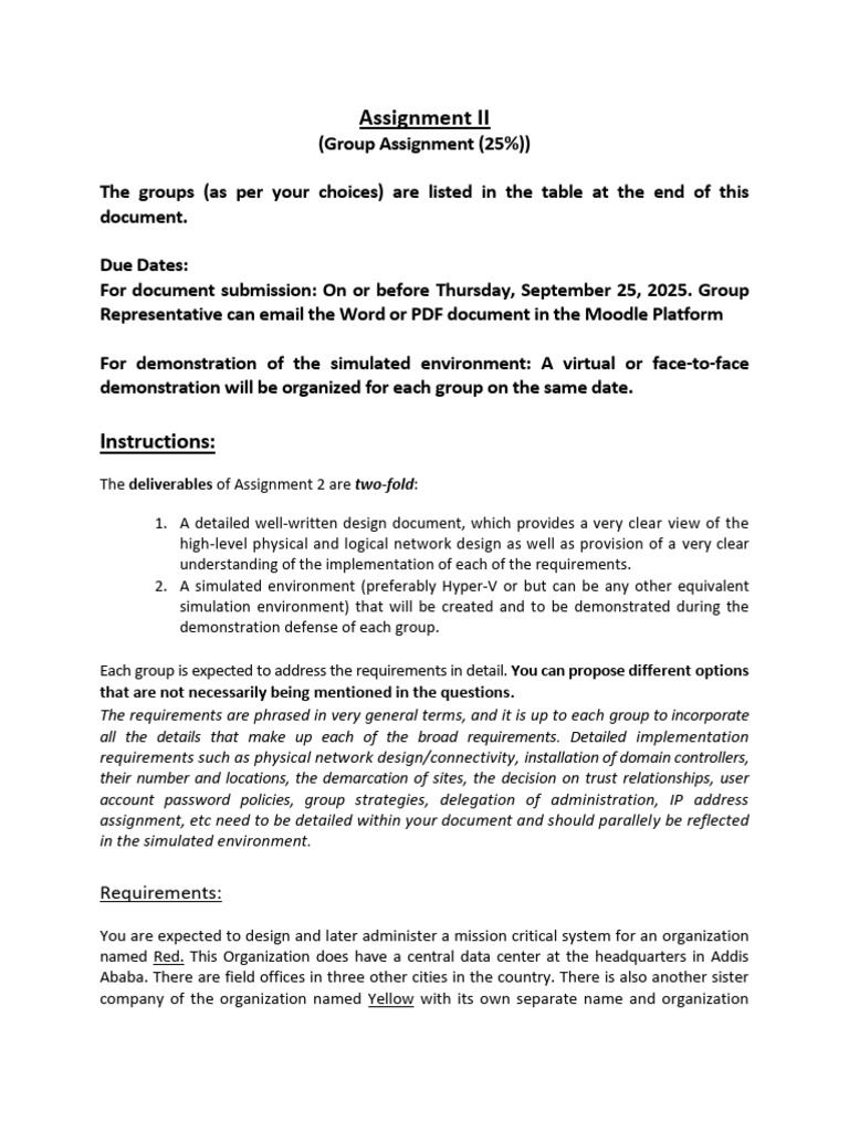Assignment 2 Details and Grouping (SPRING 2025) | PDF | Computer ...