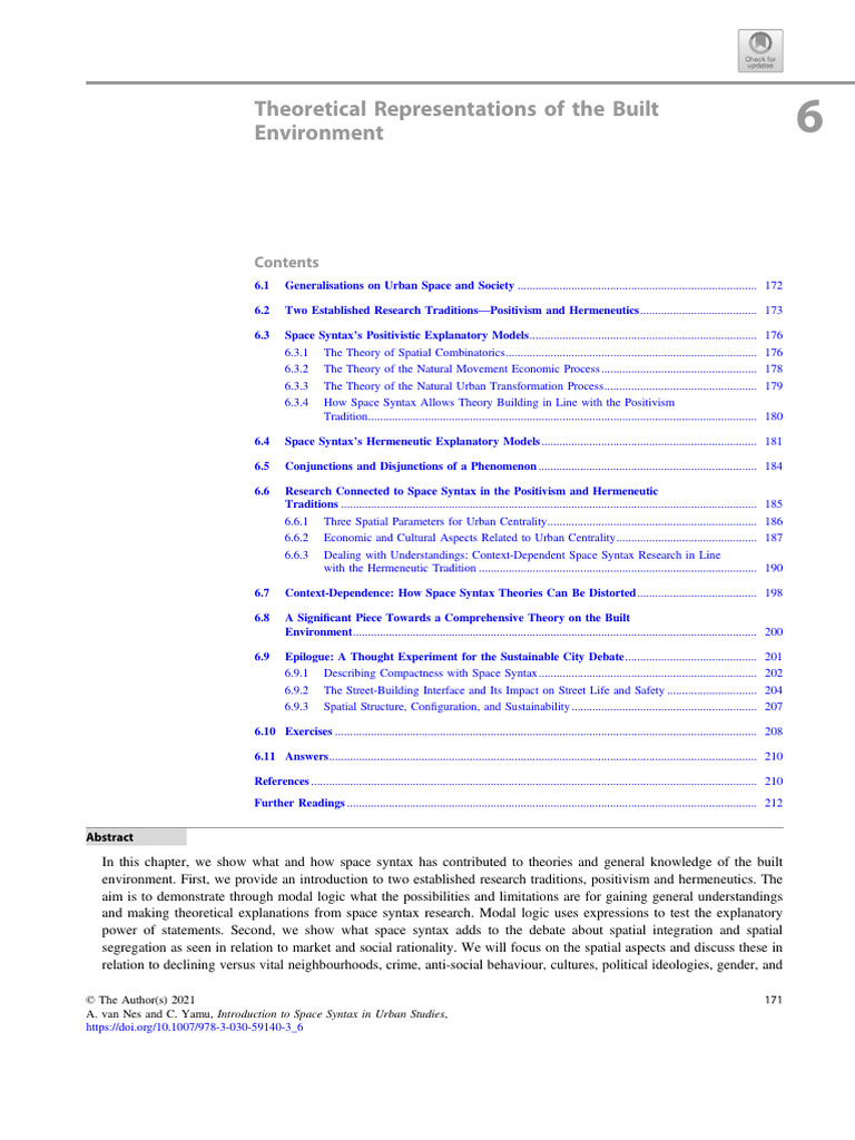 Space Syntax Theories in Urban Studies | PDF | Positivism | Theory