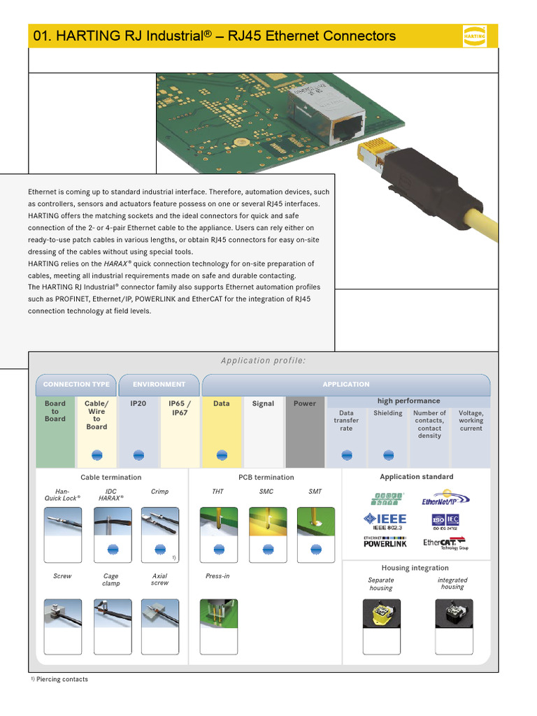 HARTING RJ45 Industrial Connectors Guide | PDF | Electrical Connector ...