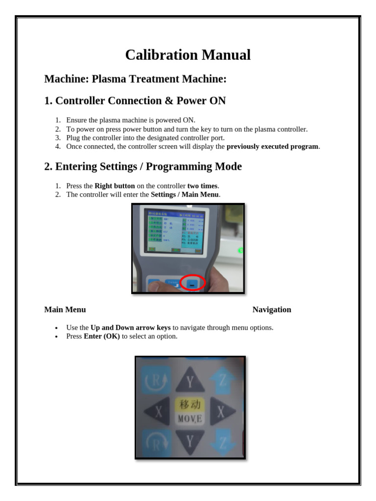 Plasma Treatment Machine Calibration Guide | PDF