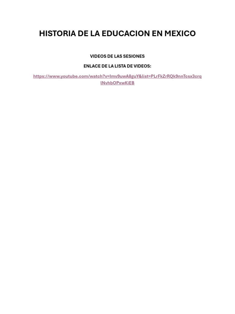 Historia de la Educación en México | PDF
