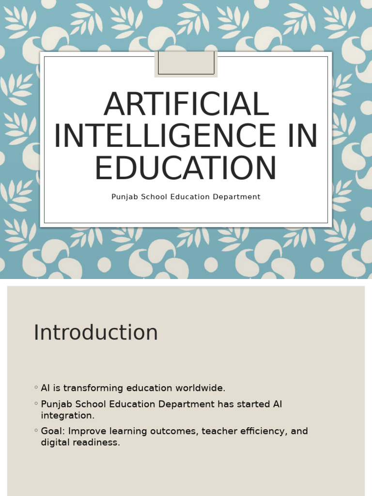 AI Integration in Punjab Education | PDF | Artificial Intelligence ...