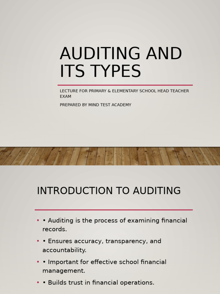 Types of Auditing for School Leaders | PDF