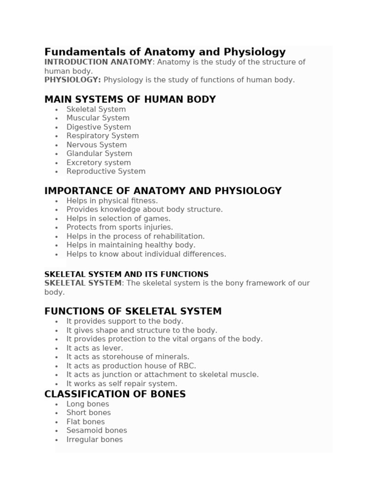Anatomy and Physiology Basics | PDF | Human Body | Heart