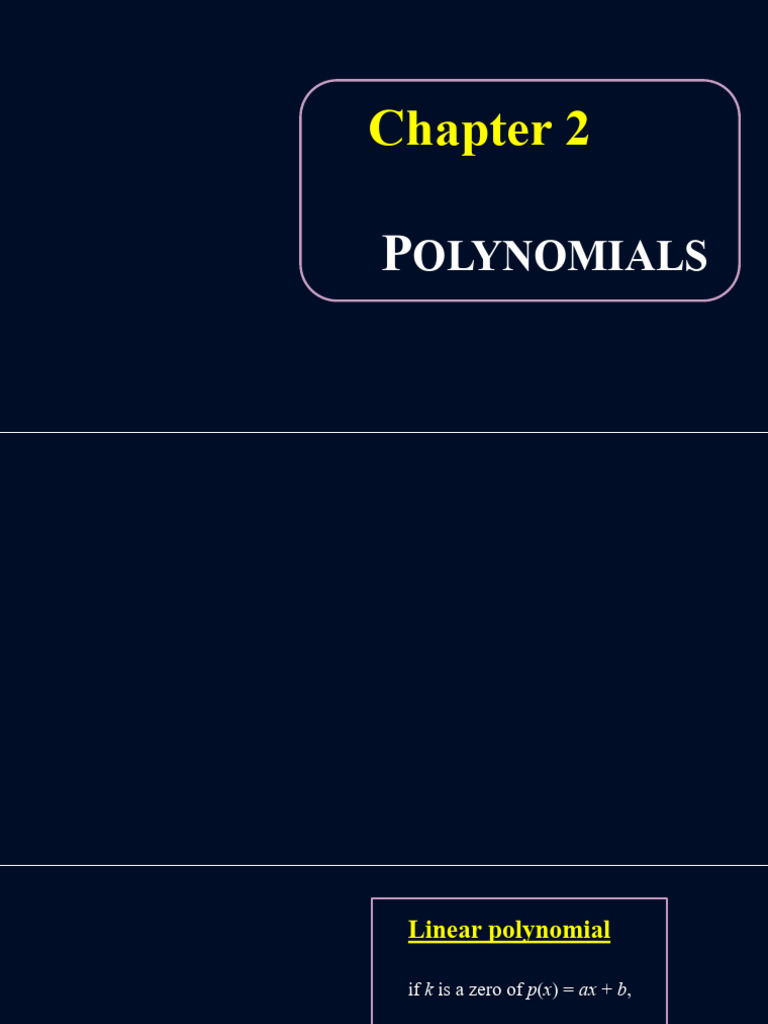 Understanding Polynomials and Their Zeros | PDF | Zero Of A Function ...