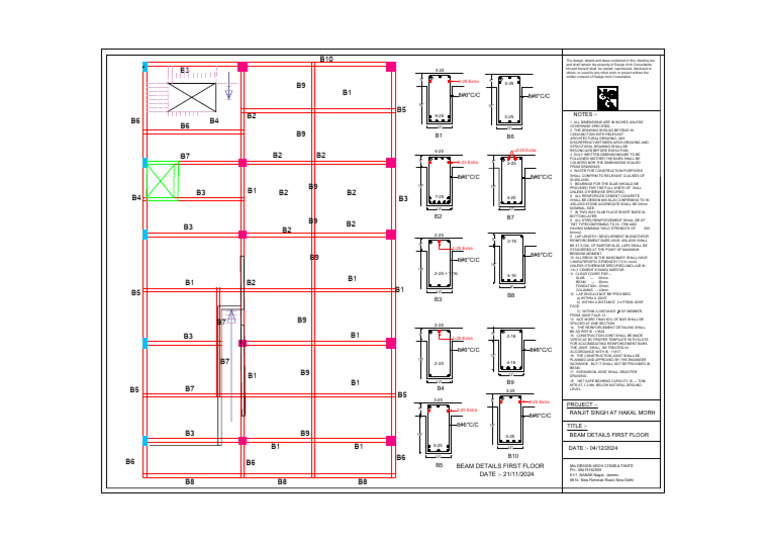 Beam Details for First Floor Design | PDF | Architectural Elements ...