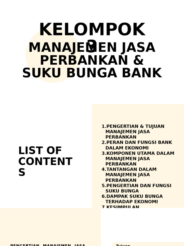 Manajemen Jasa Perbankan & Suku Bunga Bank | PDF