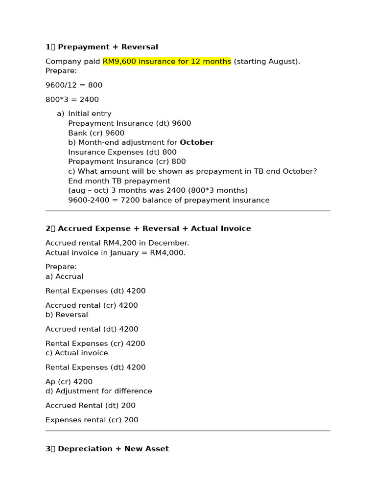 ? Double Entry Test | PDF | Depreciation | Accrual