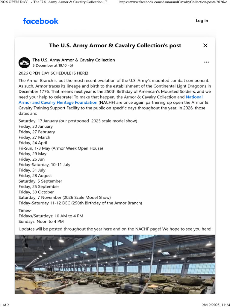 2026 Open Day at U.S. Army Collection | PDF