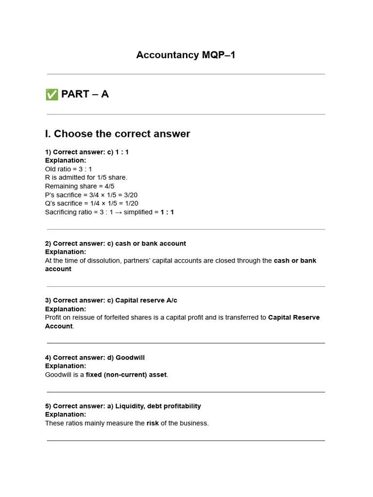 Accountancy Exam Questions and Answers | PDF | Debits And Credits | Revenue