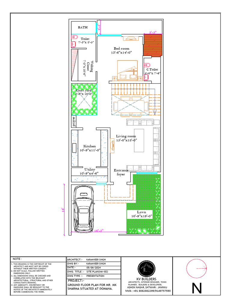 Ground Floor Plan for Mr. MK Sharma | PDF