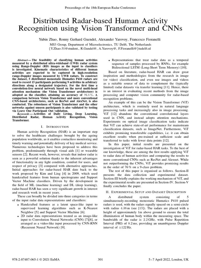 Radar-based Human Activity Recognition | PDF | Applied Mathematics ...