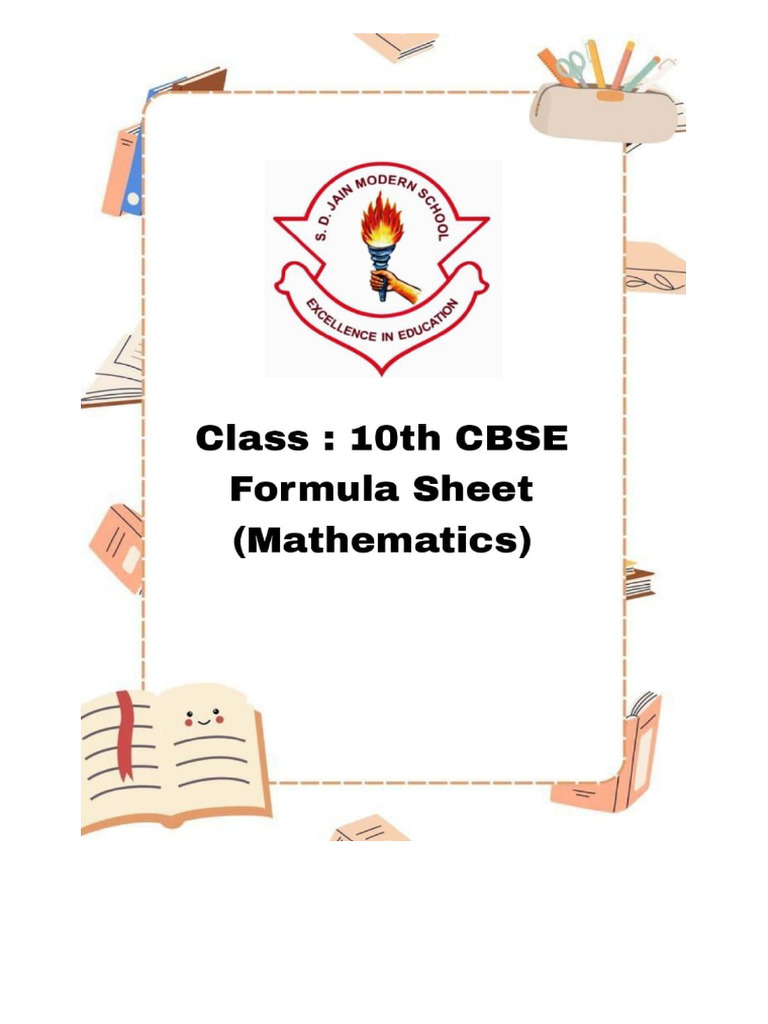 MATHS Formula Sheet (1) - 251128 - 141116 | PDF