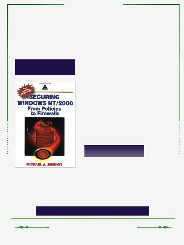 Securing Windows NT 2000 From Policies To Firewalls 1st Edition Michael ...