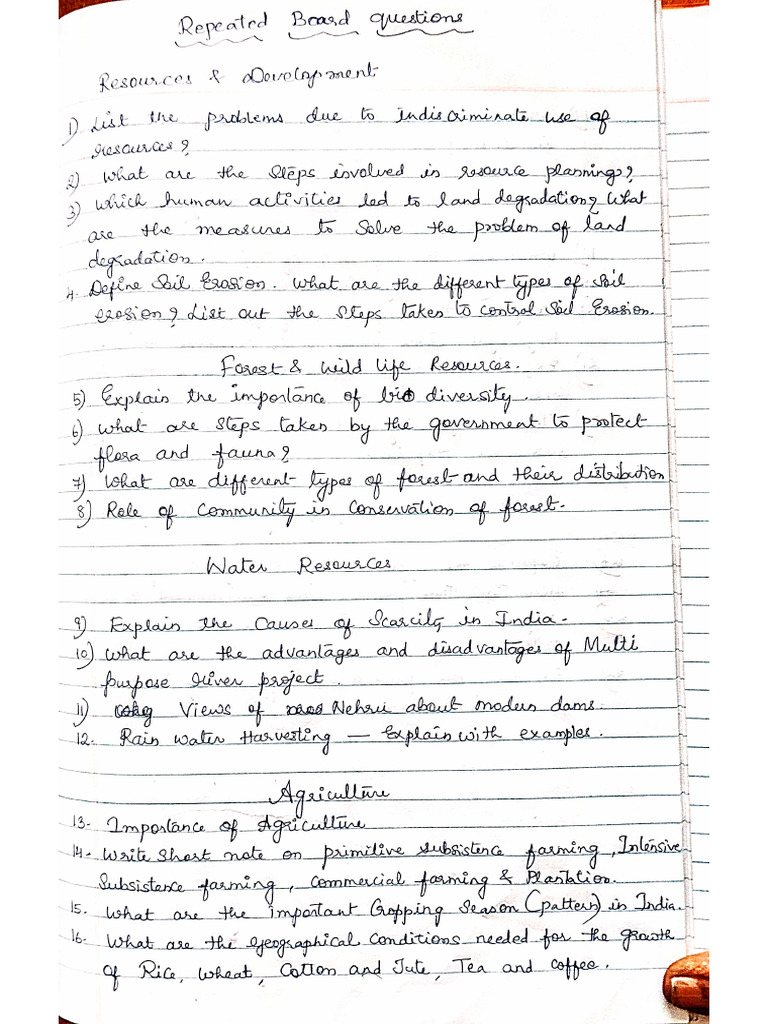 Important Board Questions Social | PDF