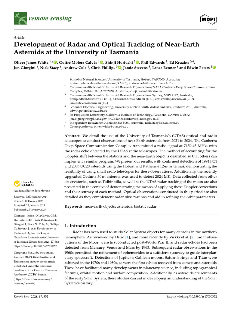 Radar and Optical Tracking of NEAs | PDF | Radar | Doppler Effect